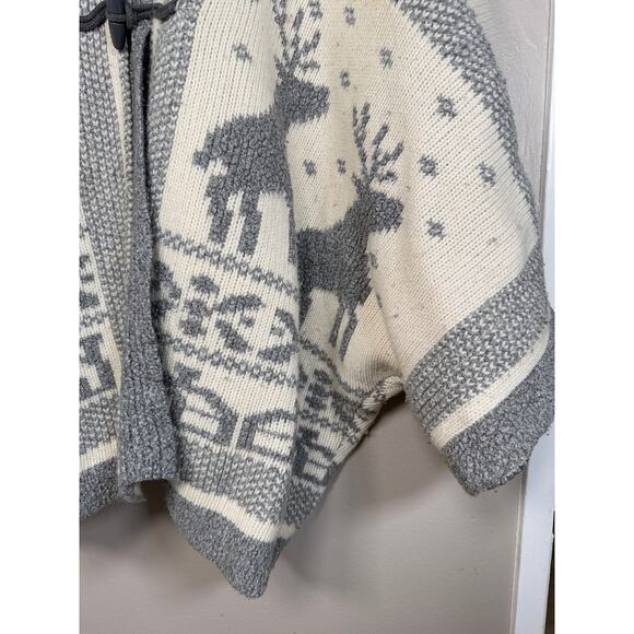 See by Chloe Hooded Intarsia Reindeer Blanket Sweater $795 One Size - Picture 7 of 15
